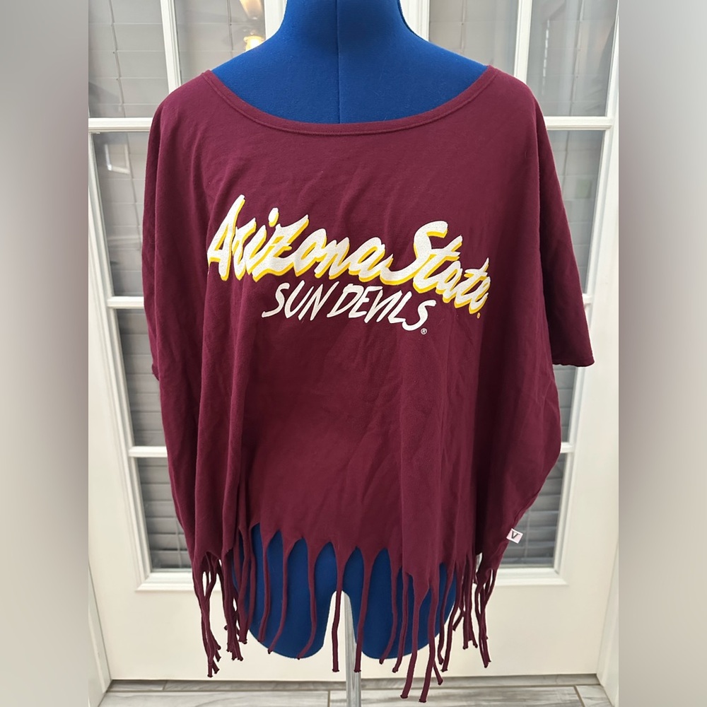 NWT: Venelex, Arizona State University, Fringed Game day shirt. One size